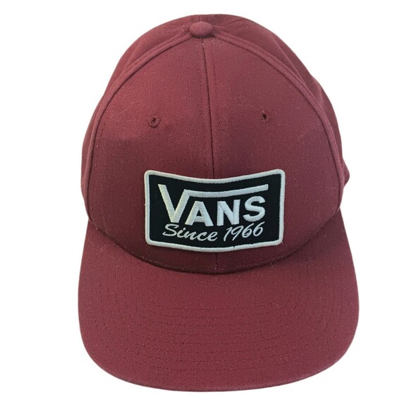 Vans Trucker Hat Since 1966 Logo Maroon Snapback Cap Logo Patch Black and White - Picture 13 of 13